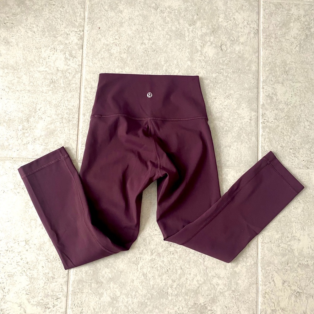 Lululemon leggings, deep burgundy/plum color, size 2